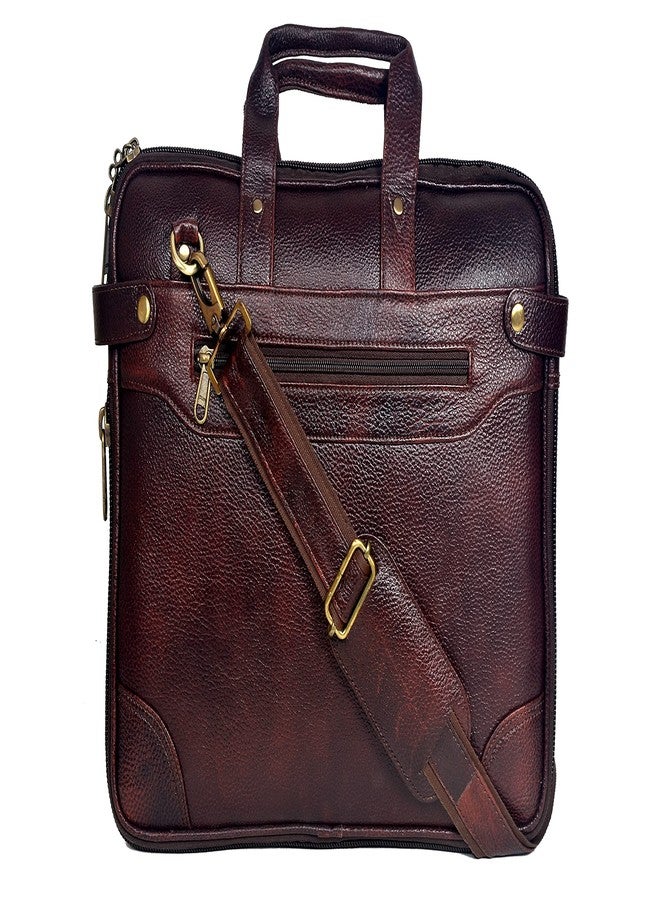 Aone India Leather 16 inches Brown Messenger Bag - Image 2